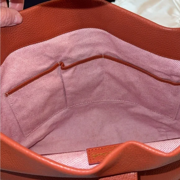 Dooney & Bourke Pebble Leather Florentine Logo Lock Shoulder Bag Rust Color - Picture 13 of 16